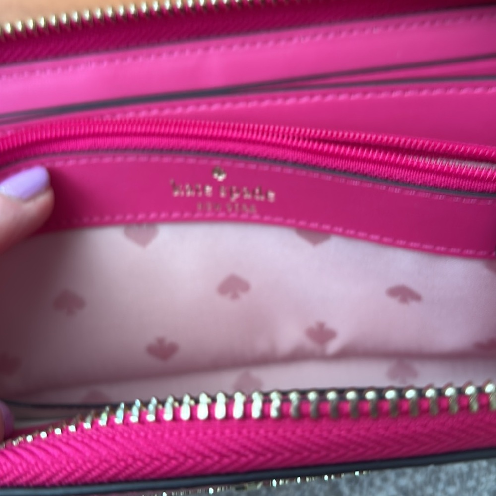 Kate Spade Croc Embossed Large Continental Wallet In Festive Pink - Picture 12 of 16